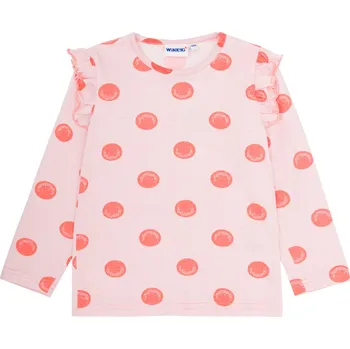 Dívčí tričko Winkiki Kids Wear Dívčí tričko s dlouhým rukávem Puntík - světle-růžová Velikost: 98