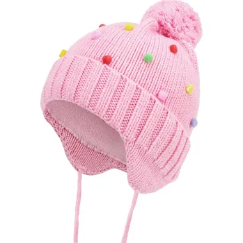 Čepice Marhatter Dívčí pletená čepice - 0256 - světle růžová