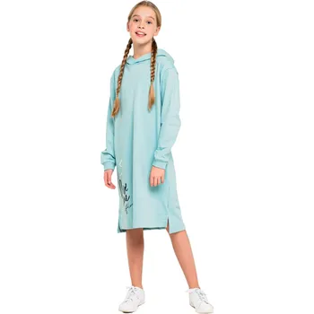 Dívčí oblečení Winkiki Kids Wear Dívčí šaty Love - tyrkysová Velikost: 134