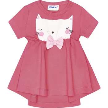 Dívčí šaty Winkiki Kids Wear Dívčí šaty Cat - fuchsie Velikost: 92