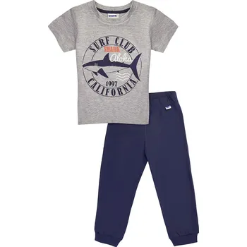 Chlapecké pyžamo Chlapecké pyžamo Surf Club - šedý melanž/navy | Winkiki Kids Wear Velikost: 98