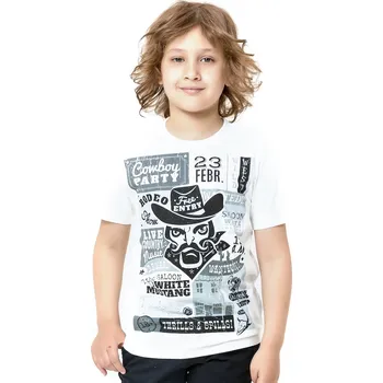 Winkiki Kids Wear Chlapecké tričko Cowboy Party - bílá Velikost: 140