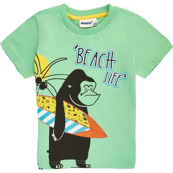 Winkiki Kids Wear Chlapecké tričko Beach - zelená Velikost: 110