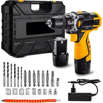 AKU šroubovák a vrtačka, 2x baterie + kufr s příslušenstvím