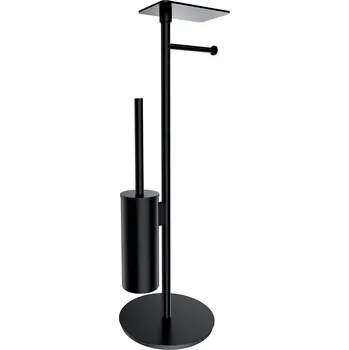 Omnires Modern Project stojan na toaletní papír s wc štětkou černá MP60820BL