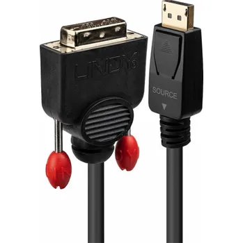 Video kabel Lindy DisplayPort – kabel DVI-D 0,5 m černý (41489)
