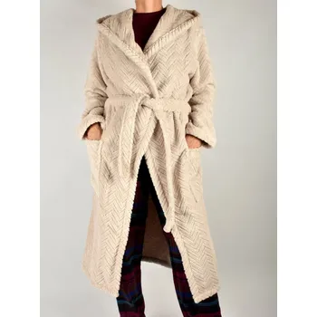 Dámský župan Župan ATHENA s kapucí - oříšková XL