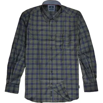 Pánská košile Duża pánská kostkovaná košile s dlouhým rukávem Double Urban Outfitters GS-5022 CC61 tmavě modro-zelená (6XL)