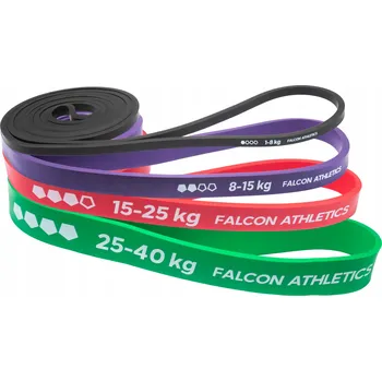 Posilovací gumy, odporové gumy na cvičení, sada 4 silných gum