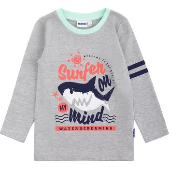 Chlapecké tričko Winkiki Kids Wear Chlapecké tričko s dlouhým rukávem Surfer - šedý melanž Velikost: 122