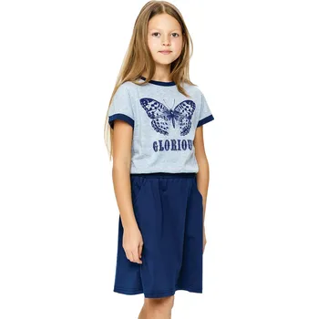 Dívčí šaty Winkiki Kids Wear Dívčí šaty Glorious - šedý melanž/navy Velikost: 128