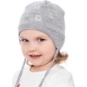 Čepice Marhatter Dívčí pletená čepice - 9661 - světle šedá