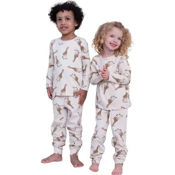 Chlapecké pyžamo Chlapecké pyžamo Giraffe, dlouhé kalhoty, dlouhý rukáv - světle béžová | Winkiki Kids Wear Velikost: 122