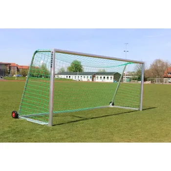 Fotbalová branka Pár přenosných branek 5x2m včetně integrované zátěže s kolečky (Bezpečná branka německého výrobce s certifikátem TÜV)