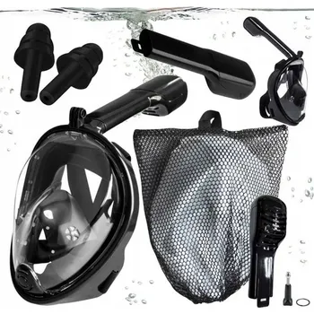 Potápěčská maska Potápěčské Brýle na potápění celoobličejová s trubičkou Gotel potápěčské brýle na šnorchlování, černá