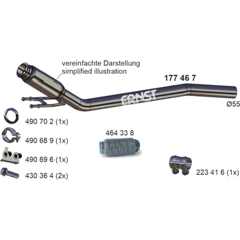 Přední díl výfuku Výfuková trubka ERNST 177467