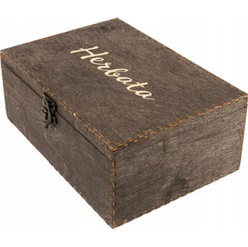 Obraz Krabička na čaj s gravírováním pro milovníky čaje, uzavíratelná na panty