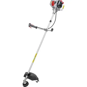 Křovinořez DEDRA-EXIM Křovinořez 1,45 kW, 52 cm?, DEDRA DED8717 + postroj, ochranný kryt, 2x hlava, struna, řezná deska