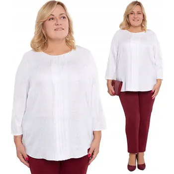 Dámská halenka Bílá halenka se stříbrným vzorem, velikost 48