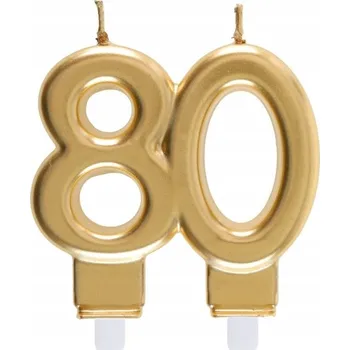 Dortová svíčka Svíčky na dort ZLATÉ k 80. narozeninám