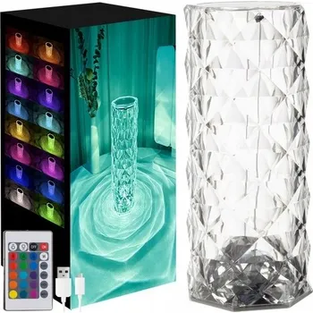 Lampička Stolní lampa RETOO, lampička růže, bezbarvá lampa 1 W