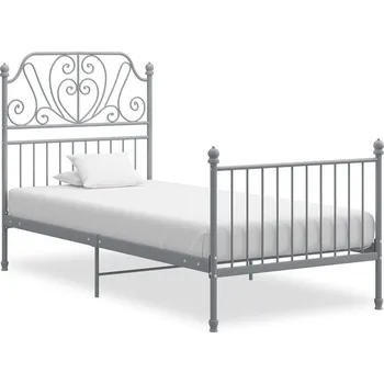 Postel zahrada-XL Rám postele šedý kov 100 x 200 cm 324846