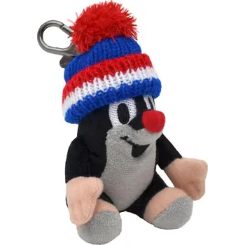 Moravská ústředna Krtek 9 cm sedící s karabinkou a kulichem Modrý-trikolora