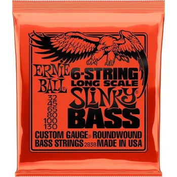 Struna pro kytaru a smyčcový nástroj Struny Ernie Ball 2838 Bass Slinky (32-130) pro 6strunnou baskytaru