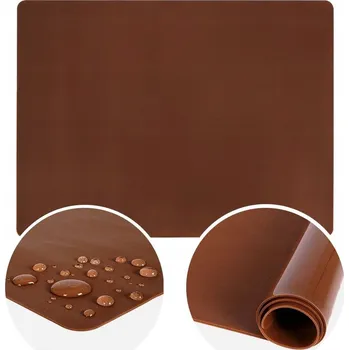 Kuchyňský vál VÁL NA TĚSTO SILIKONOVÁ ORANŽOVÁ BOJOVÁ PODLOŽKA 60X50 CM