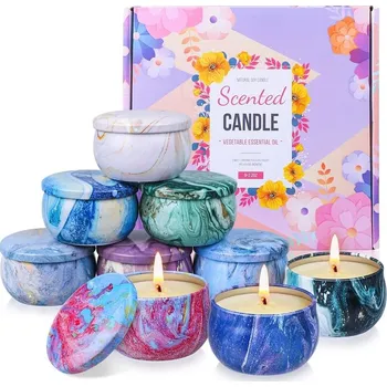 Svíčka VOŇAVÉ SÓJOVÉ SVÍČKY PŘÍRODNÍ SADA 9 KUSŮ