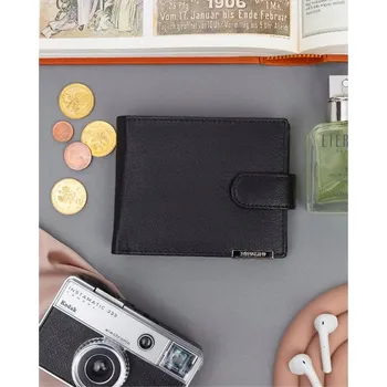 Peněženka Ronaldo pánská peněženka z pravé kůže černá - muž