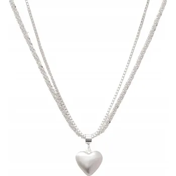 Náhrdelník Zajímavý STŘÍBRNÝ NÁHRDELNÍK ozdobný MÓDNÍ ŠPERK PŘÍVĚSEK srdce