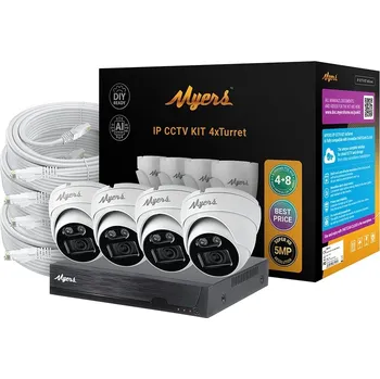 Bezpečnostní kamera Myers IP kamera 8CH IP KIT 5MP 4x Turret