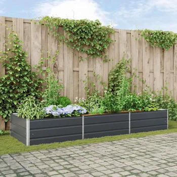 Pěstitelství Truhlík Antracit 195 x 100 x 45 cm Pozinkovaná ocel