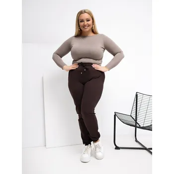 Tmavě hnědé tepláky RELEVANCE hnědá 3518100