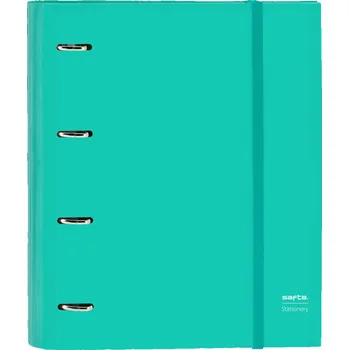 Kroužkový pořadač Safta Turquesa Tyrkysová (27 x 32 x 3.5 cm) (Náplň 100 listů)