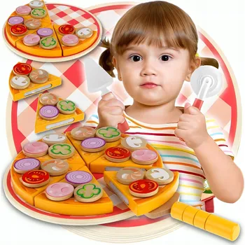 Dřevěná hračka Dřevěné stavebnice skládačka Pizza