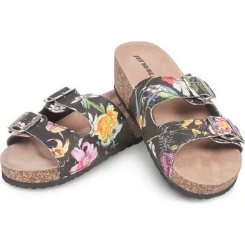 Dámské pantofle Nazouváky na klínku, pohodlné domácí boty s květinami, velikost 36