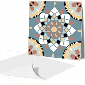 Dlažba Samolepicí vinylové obklady / dlaždice na zeď - Marocký patchwork, 9 ks
