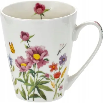 Porcelánový hrnek 330 ml šálek bylinky květiny zdobený dárek