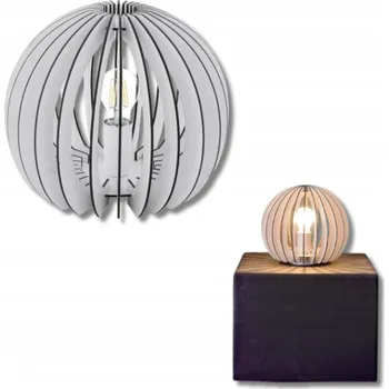 Lampička Nowoczesna Lampa Stołowa Stojąca COSSANO Kov Dřevo Bílá Univerzální