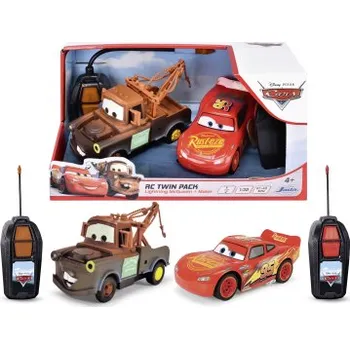 autíčko RC Cars Blesk McQueen a Burák Twin Pack 14 cm, 1:32, 1kan