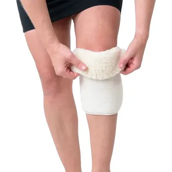 BabičkaOvečková.cz Elastická ortéza na koleno z ovčí vlny Merino přírodní, Velikost S