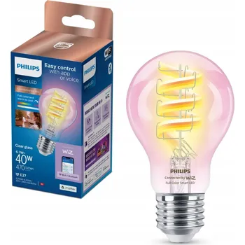 Žárovka LED žárovka E27 PHILIPS Smart Filament, barevné světlo, 6,3W (ekvivalent 40W), 470lm