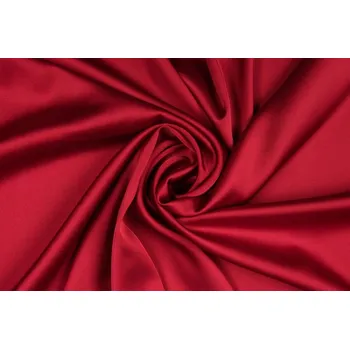 Saténová látka jako hedvábí PREMIUM ČERVENÁ