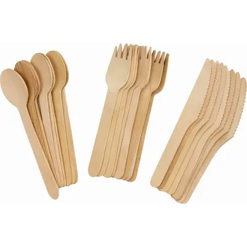 Příbor Sada dřevěných příborů VIDLIČKA NŮŽ LŽÍCE 8ks