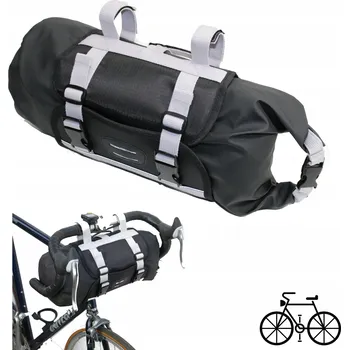 brašna na kolo Cyklistická brašna přední rolovací 9 l černá s odrazkami