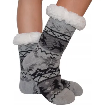 Dámské ponožky PONOŽKY TEPLÉ DĚTSKÉ S ABS PROTI SKLUZU NA ZIMU 32-35