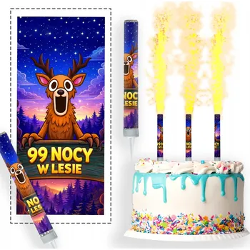 Dortová svíčka DORTOVÁ FONTÁNA 99 NOCÍ V LESE ROBLOX HRA RAKETA SVÍČKA