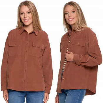 Dámská košile Dámská košile Moraj s dlouhým rukávem, béžová, manšestrová, 100% bavlna, velikost L/XL